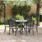 Garten Essgruppe 7 pcs Schwarz Aluminium