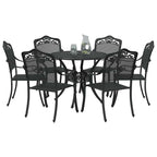 Garten Essgruppe 7 pcs Schwarz Aluminium