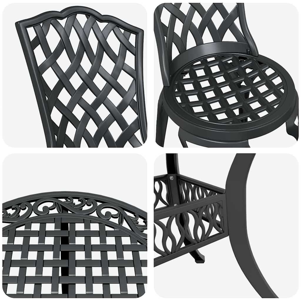 Garten Essgruppe 5 pcs Schwarz Aluminium
