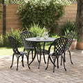 Garten Essgruppe 5 pcs Schwarz Aluminium