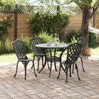 Garten Essgruppe 5 pcs Schwarz Aluminium