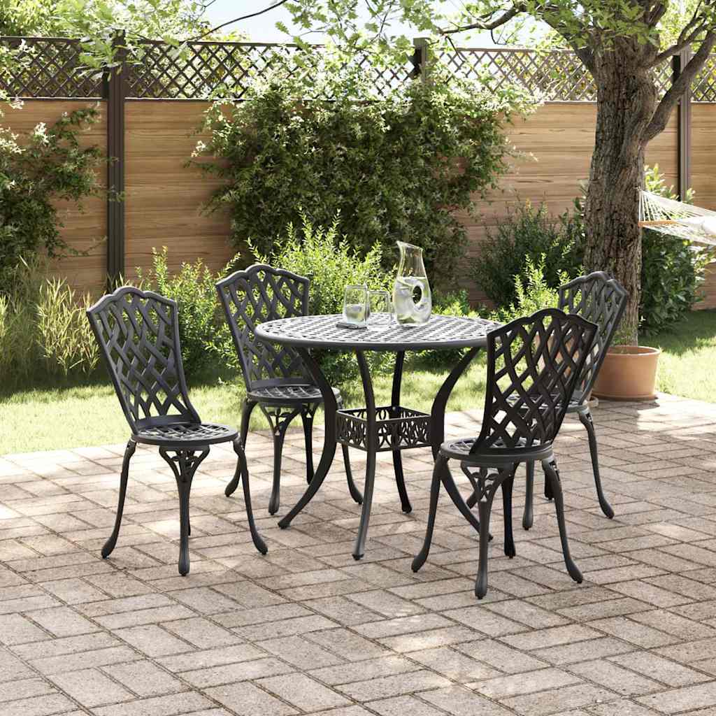 Garten Essgruppe 5 pcs Schwarz Aluminium