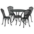 Garten Essgruppe 5 pcs Schwarz Aluminium