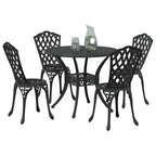 Garten Essgruppe 5 pcs Schwarz Aluminium