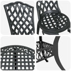 Garten Essgruppe 7 pcs Schwarz Aluminium
