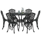 Garten Essgruppe 7 pcs Schwarz Aluminium