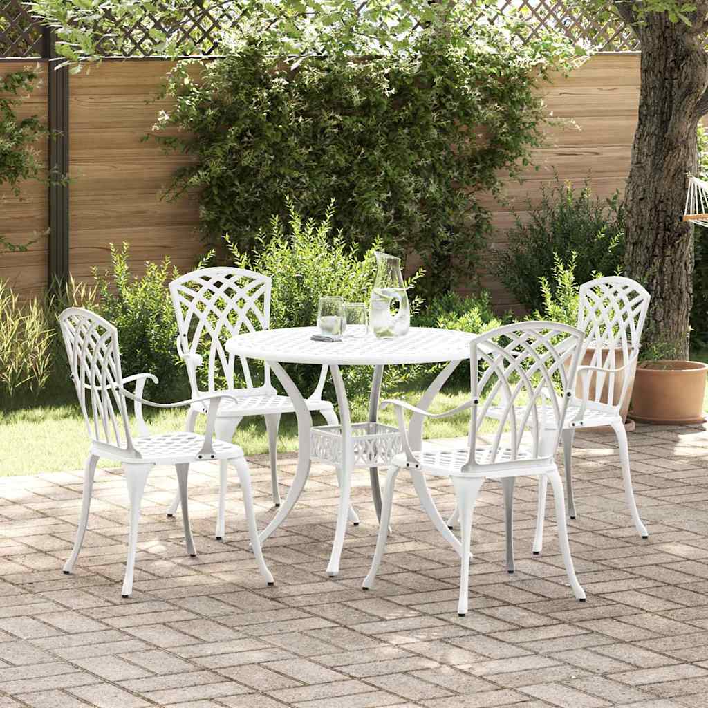 Garten Essgruppe 5 pcs Weiß Aluminium