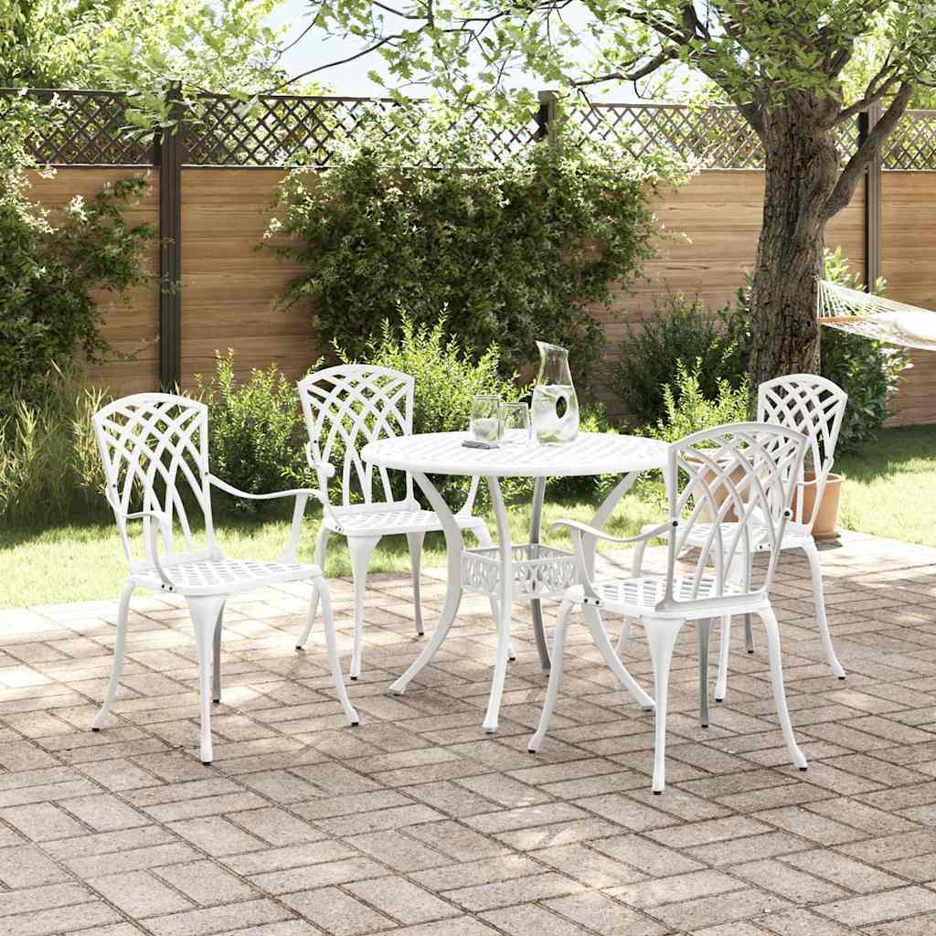 Garten Essgruppe 5 pcs Weiß Aluminium