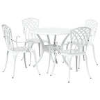 Garten Essgruppe 5 pcs Weiß Aluminium