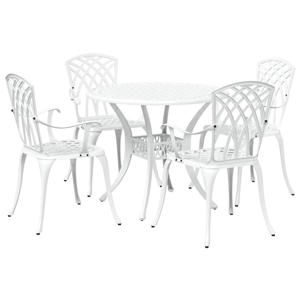 Garten Essgruppe 5 pcs Weiß Aluminium