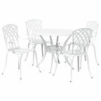Garten Essgruppe 5 pcs Weiß Aluminium