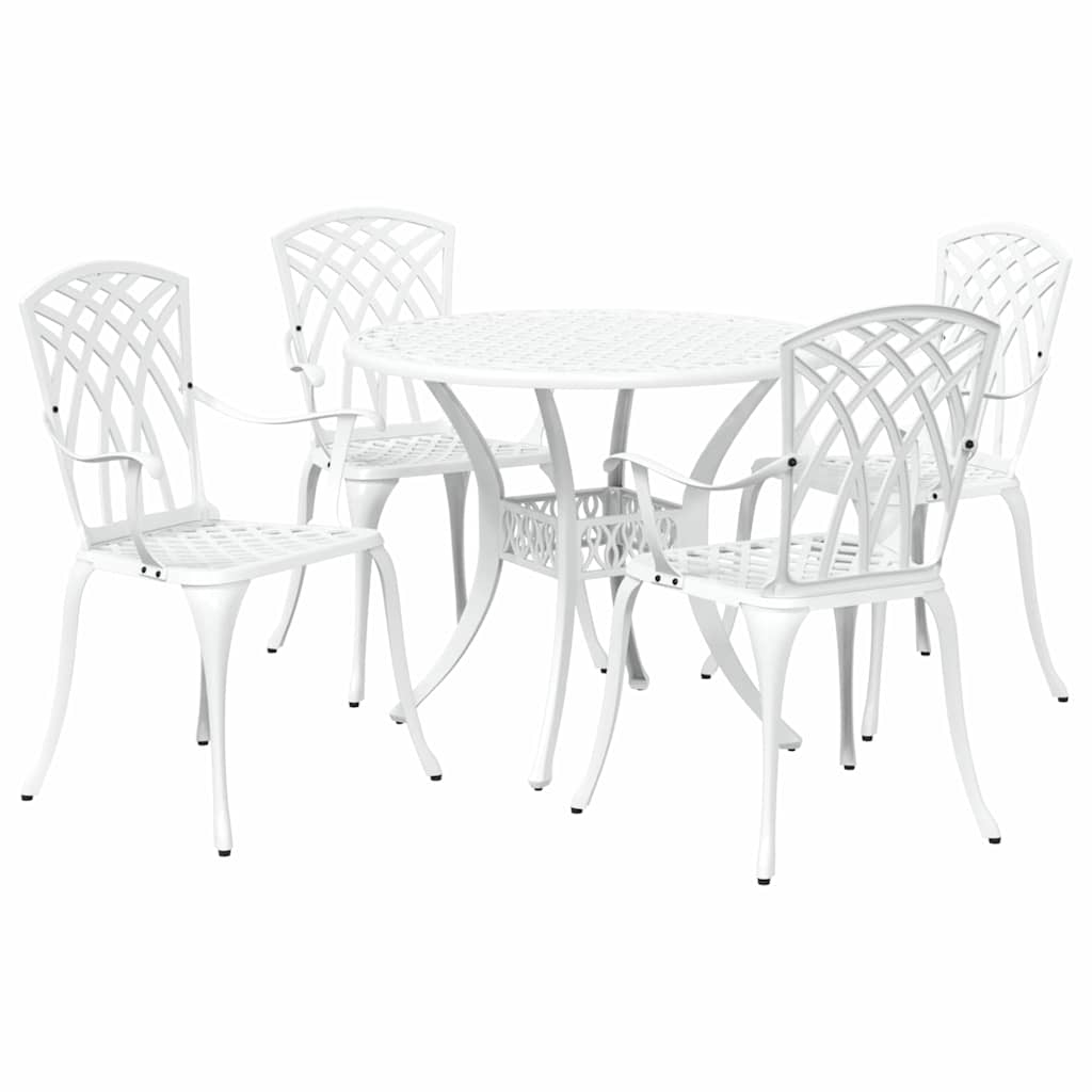 Garten Essgruppe 5 pcs Weiß Aluminium