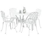 Garten Essgruppe 5 pcs Weiß Aluminium