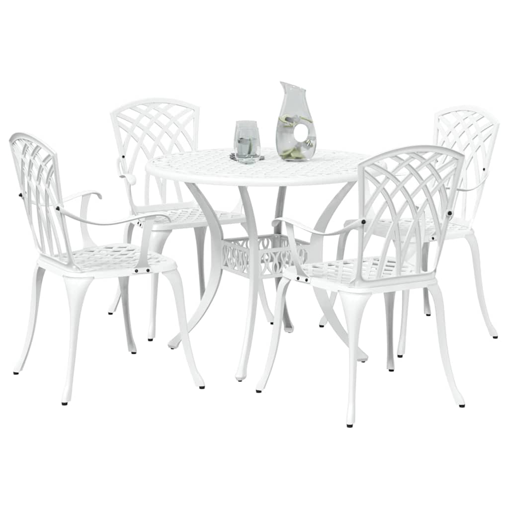 Garten Essgruppe 5 pcs Weiß Aluminium