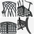 Garten Essgruppe 7 pcs Schwarz Aluminium