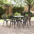 Garten Essgruppe 7 pcs Schwarz Aluminium
