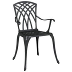 Garten Essgruppe 7 pcs Schwarz Aluminium