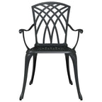 Garten Essgruppe 7 pcs Schwarz Aluminium