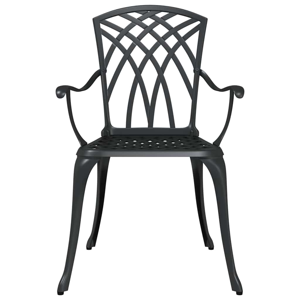 Garten Essgruppe 7 pcs Schwarz Aluminium
