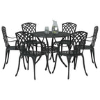 Garten Essgruppe 7 pcs Schwarz Aluminium