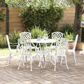 Garten Essgruppe 7 pcs Weiß Aluminium