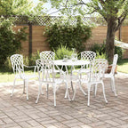 Garten Essgruppe 7 pcs Weiß Aluminium