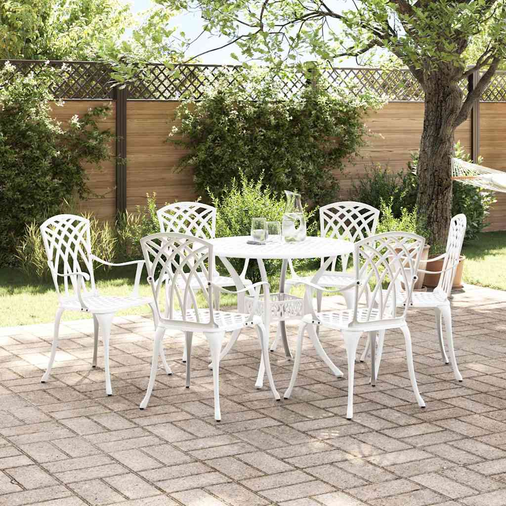 Garten Essgruppe 7 pcs Weiß Aluminium
