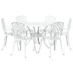 Garten Essgruppe 7 pcs Weiß Aluminium
