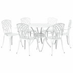 Garten Essgruppe 7 pcs Weiß Aluminium