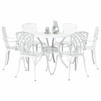 Garten Essgruppe 7 pcs Weiß Aluminium