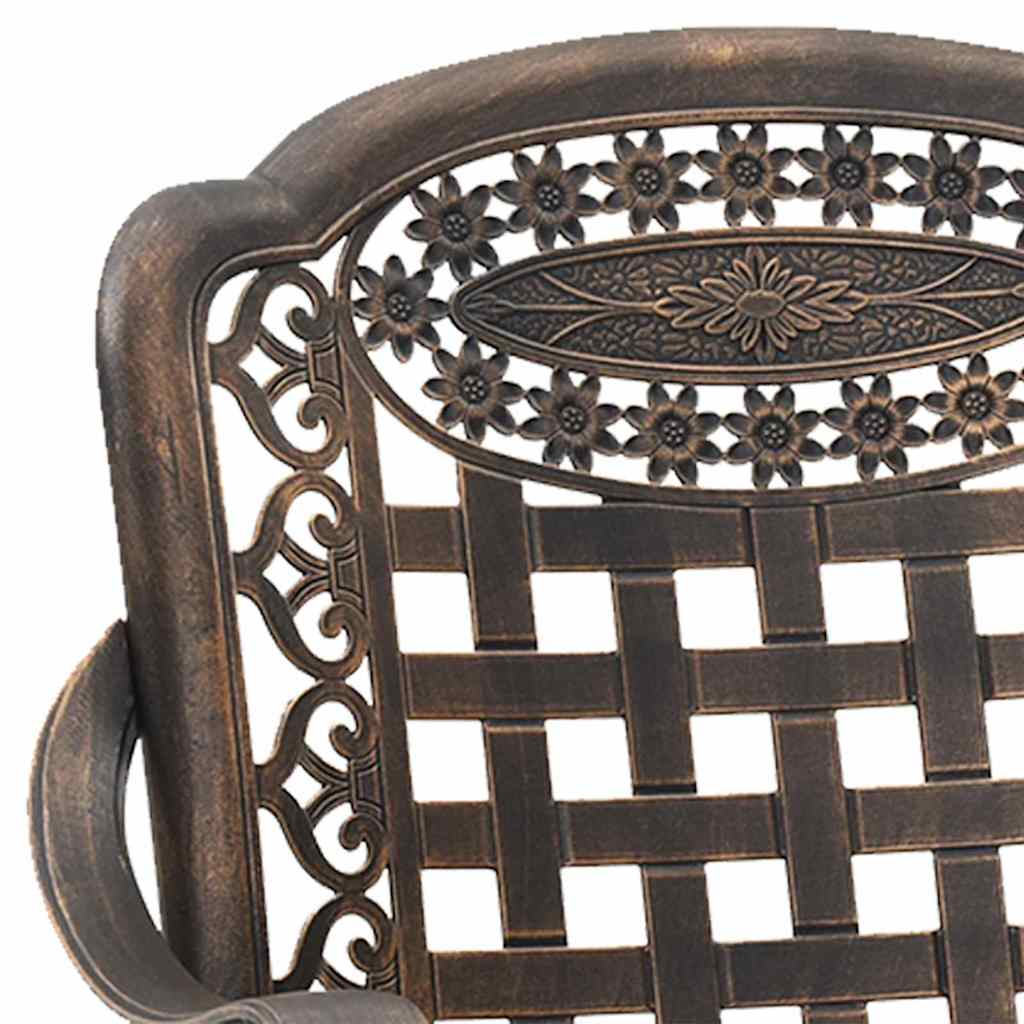 Gartentisch Set 3 pcs Bronze Gussaluminium