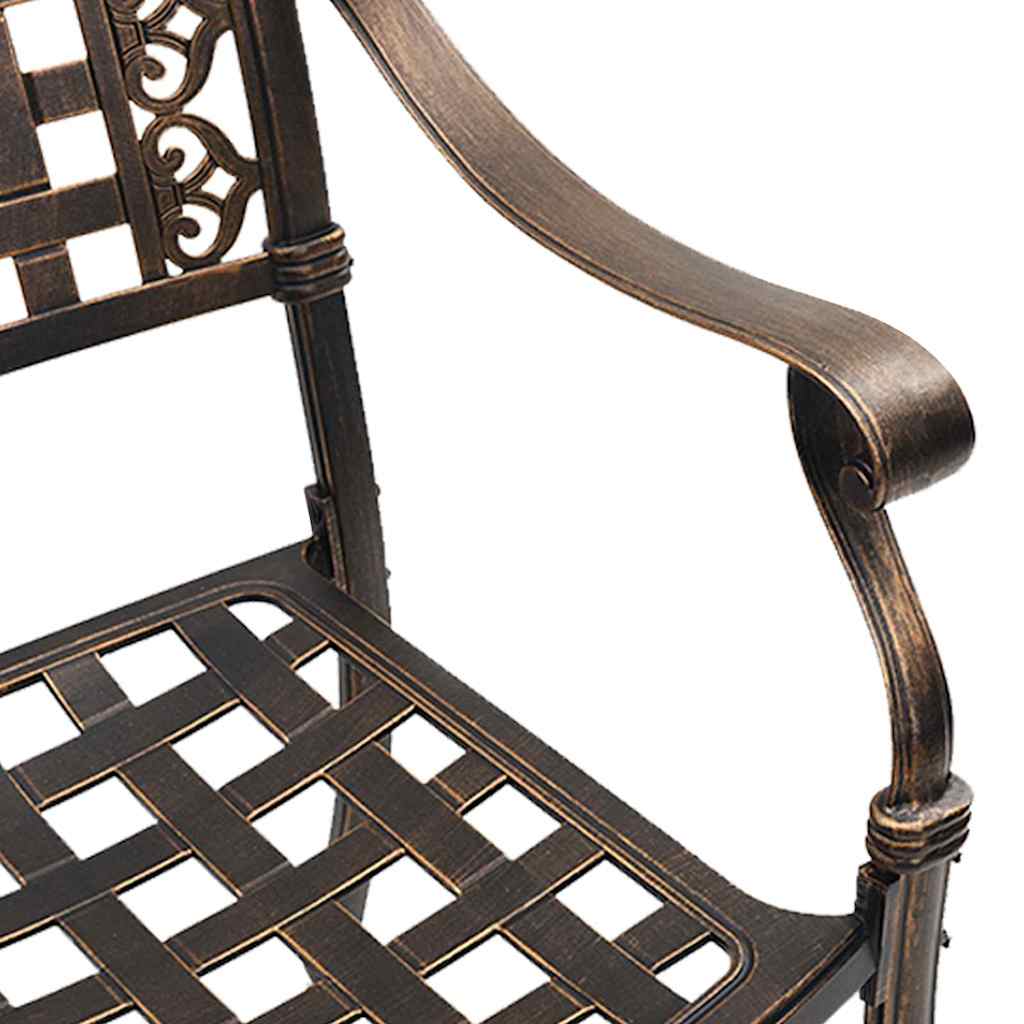 Gartentisch Set 3 pcs Bronze Gussaluminium