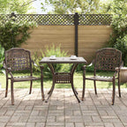 Gartentisch Set 3 pcs Bronze Gussaluminium