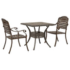 Gartentisch Set 3 pcs Bronze Gussaluminium
