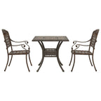 Gartentisch Set 3 pcs Bronze Gussaluminium