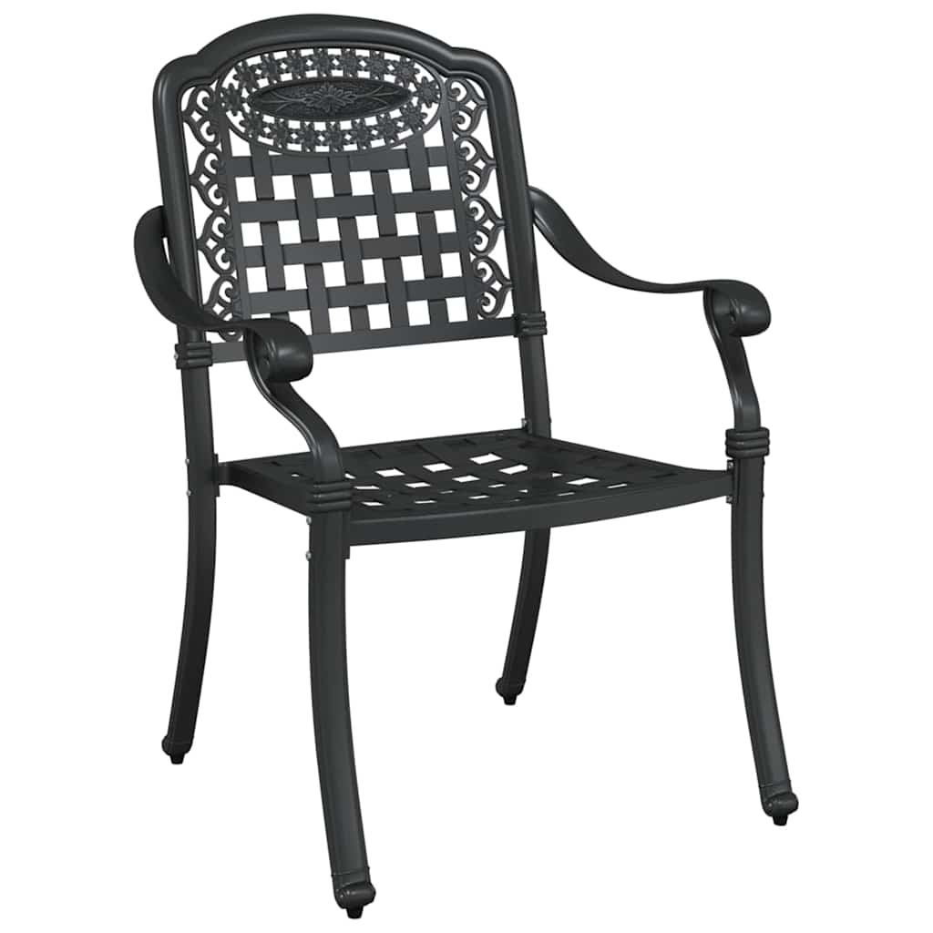 Gartentisch Set 3 pcs Schwarz Gussaluminium
