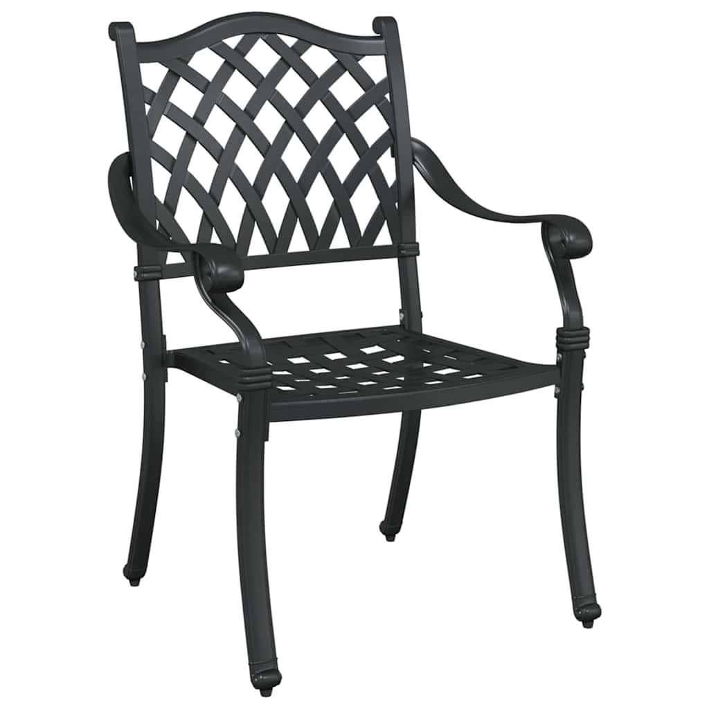 Gartentisch Set 3 pcs Schwarz Gussaluminium