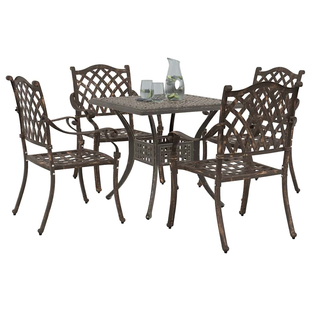 Gartentisch Set 5 pcs Bronze Gussaluminium