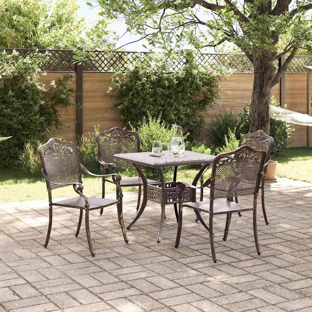 Gartentisch Set 5 pcs Bronze Gussaluminium