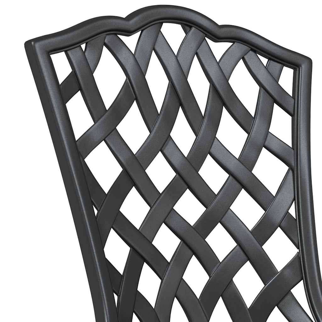 Gartentisch Set 3 pcs Schwarz Gussaluminium