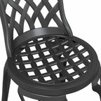 Gartentisch Set 3 pcs Schwarz Gussaluminium