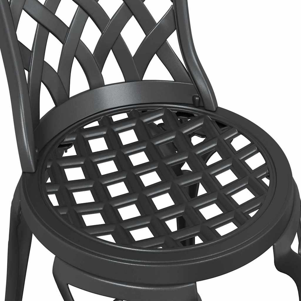 Gartentisch Set 3 pcs Schwarz Gussaluminium