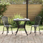 Gartentisch Set 3 pcs Schwarz Gussaluminium