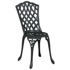 Gartentisch Set 3 pcs Schwarz Gussaluminium