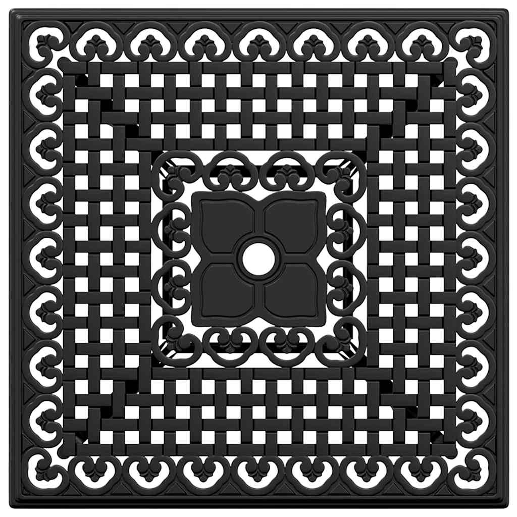 Gartentisch Set 3 pcs Schwarz Gussaluminium