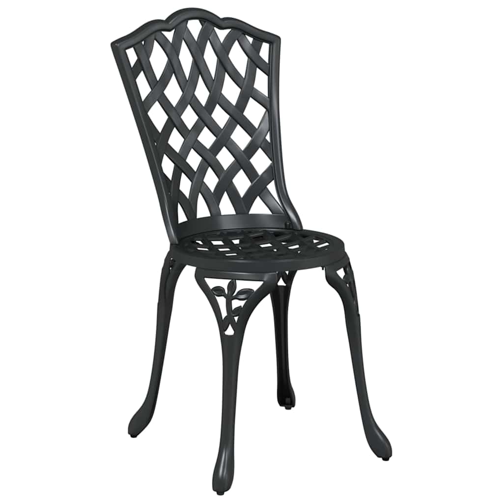 Gartentisch Set 5 pcs Schwarz Gussaluminium