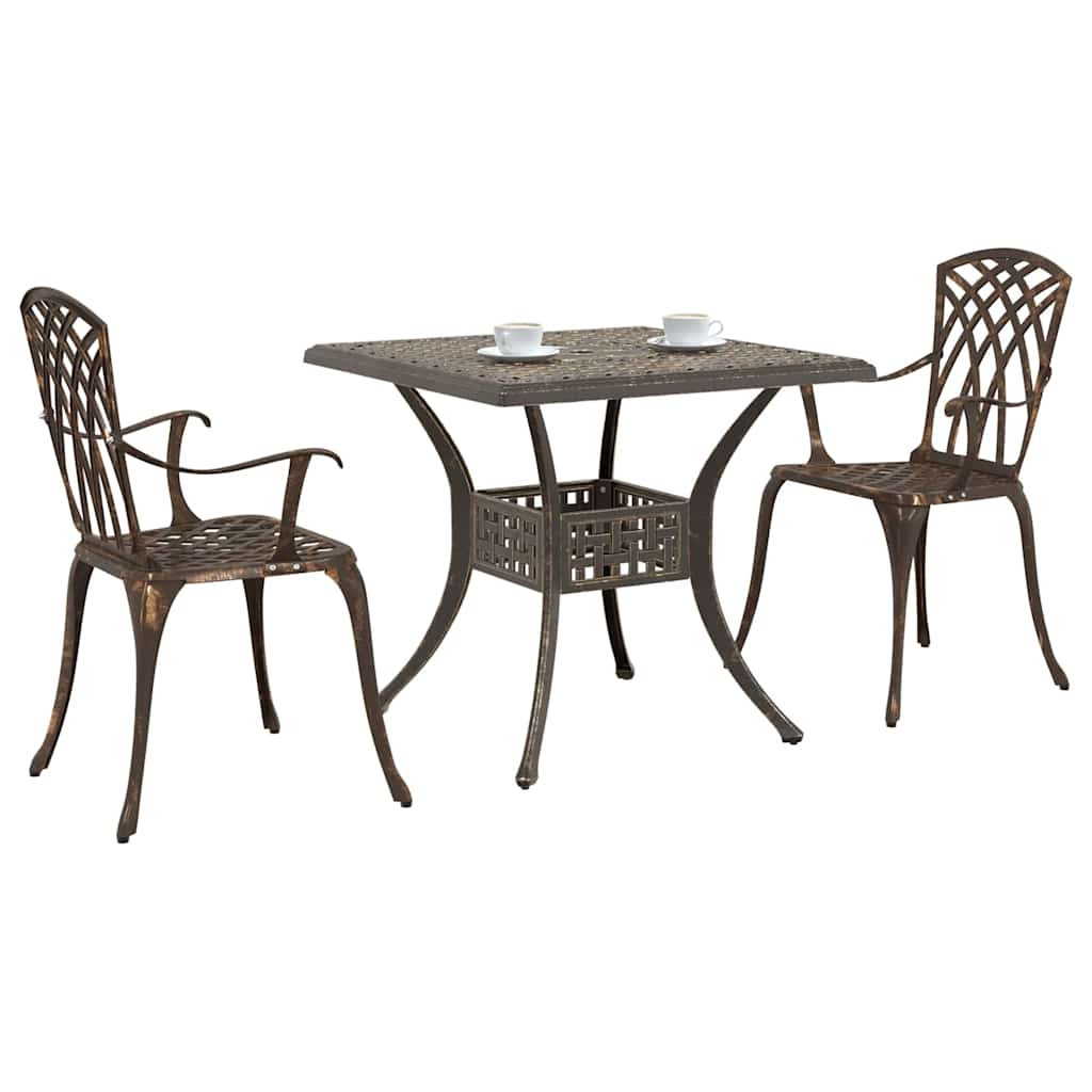 Gartentisch Set 3 pcs Bronze Gussaluminium