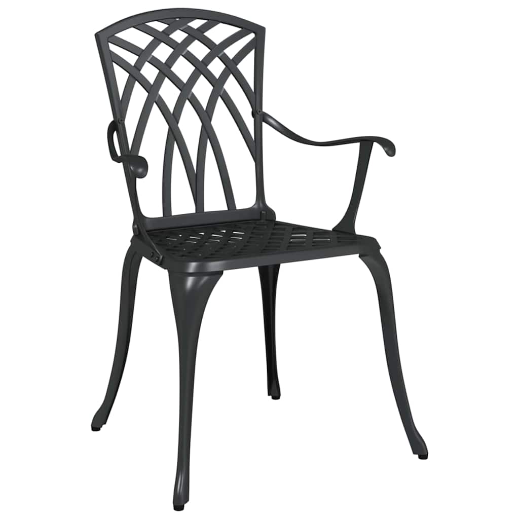 Gartentisch Set 3 pcs Schwarz Gussaluminium