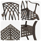 Gartentisch Set 5 pcs Bronze Gussaluminium