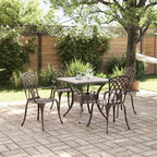 Gartentisch Set 5 pcs Bronze Gussaluminium